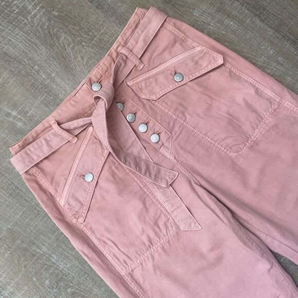 Veronica Beard Rinley Straight Ankle Jeans Pants Women’s 29 Belted Pink Preppy - Picture 5 of 13
